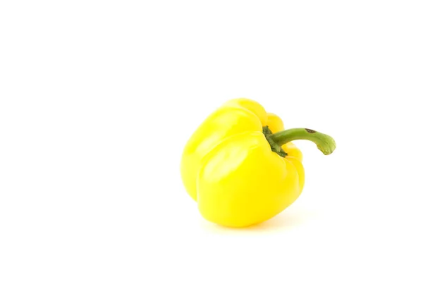 Fresh Single Yellow Sweet Pepper Bell Pepper Capsicum White Background — Stock Photo, Image