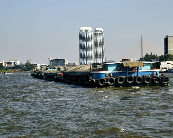 Paisaje Del Río Chao Phraya Durante Día Bangkok Tailandia — Foto de Stock