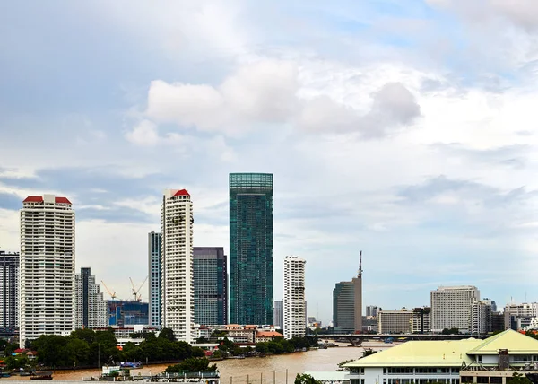 Paysage Urbain Bangkok Vue Haute Des Bâtiments Rivière — Photo