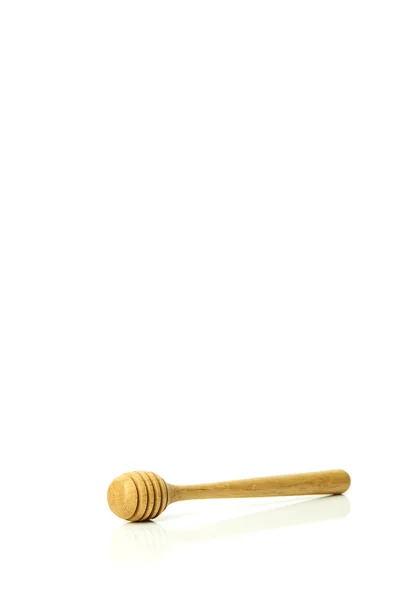 Csöpögő Ból Egy Fából Készült Méz Göncöl Elszigetelt Fehér Méz — Stock Fotó