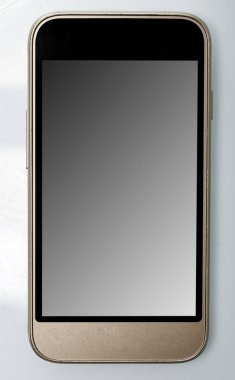 Hareket eden telefon stili mockup boş ekran beyaz arka plan üzerinde izole ile