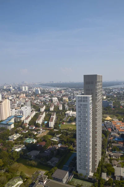 Vervagen Achtergrond Van Ochtend Gouden Licht Weergave Stadsgezicht Bangkok — Stockfoto