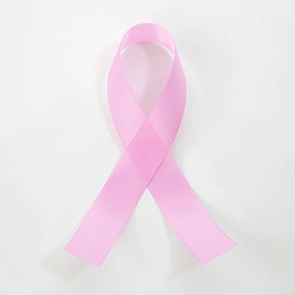 Realistische Roze Lint Breast Cancer Awareness Symbool Vrouwen Gezondheidszorg Concept — Stockfoto