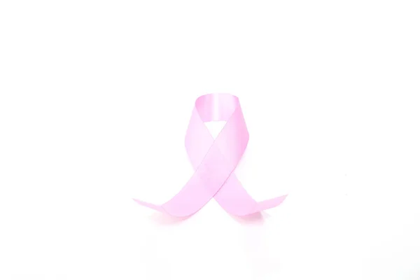 Realistic Pink Ribbon Breast Cancer Awareness Symbol Women Healthcare Concept — Stock Photo, Image