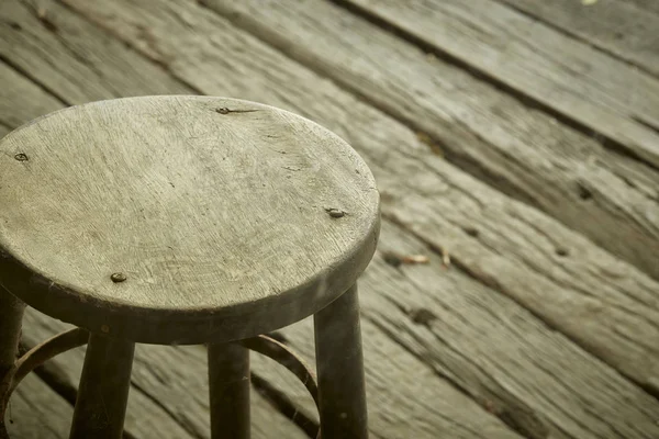 Chaise Avec Vieux Mur Bois Avec Fissures Gros Plan Concept — Photo