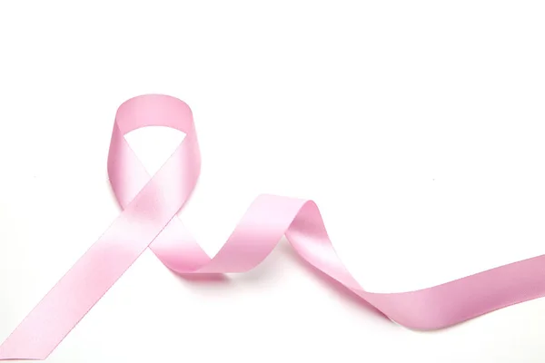 Nastro Rosa Cancro Seno Isolato Sfondo Bianco — Foto Stock