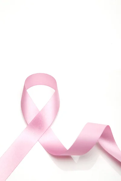 Różowy Piersi Rak Wstążki Białym Tle — Zdjęcie stockowe