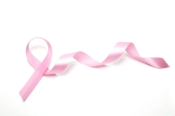 Roze Borst Kanker Lint Geïsoleerd Witte Achtergrond — Stockfoto