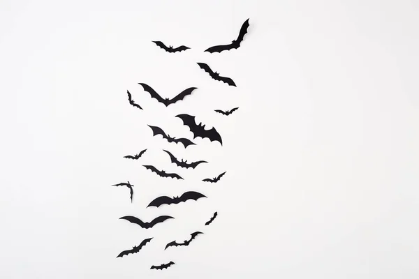 Halloween Decoration Empty Space Design Copy Pace Black Paper Bats — Stock Photo, Image