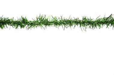 Noel çelenk beyaz arka plan üzerinde izole. Noel dekorasyon yakın çekim metin alanı olan üstten görünüm