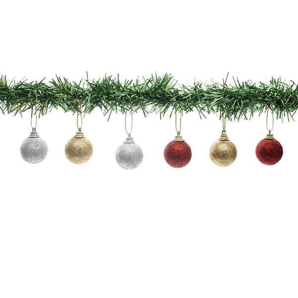 Feliz Natal Feliz Ano Novo Decorações Fundo Branco — Fotografia de Stock