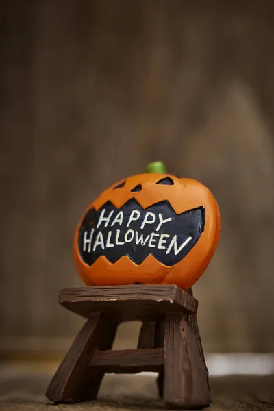 Composition Créative Pour Halloween Pumpkin Toy Décoration Sur Fond Table — Photo