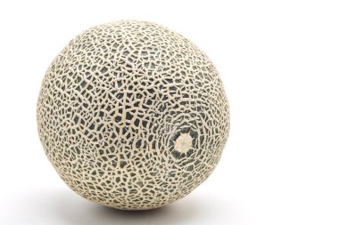 Beyaz arka plan, tasarım için alan üzerinde tek taze kavun karpuz