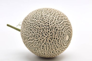 Beyaz arka plan, tasarım için alan üzerinde tek taze kavun karpuz