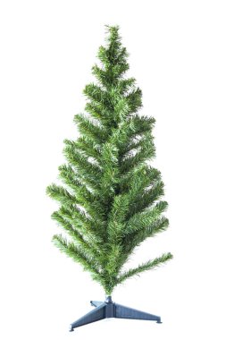 Noel ağacı süsleme ve beyaz arka plan, Noel kavramı iç oda, boş alanı tasarımı için yeni yıl 2019