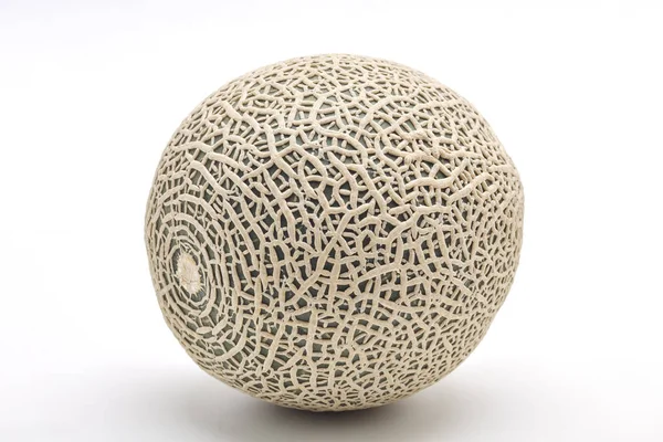 Enkele Verse Cantaloupe Meloen Witte Achtergrond Ruimte Voor Design — Stockfoto