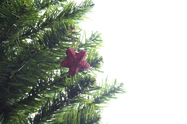 Arbre Noël Décoration Balle Étoile Sur Fond Abstrait Pour Bonne — Photo