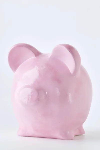 Roze Spaarvarken Witte Achtergrond Financiën Geld Besparen Natuurlijke Toestand — Stockfoto