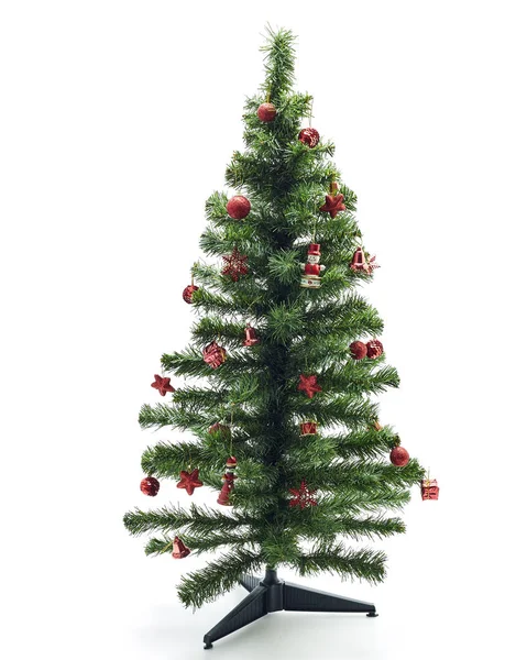 Sapin Noël Avec Des Lumières Colorées Des Décorations Boîte Cadeau — Photo