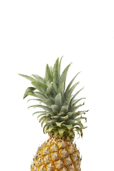 Verse Tropische Rijpe Ananas Fruit Geïsoleerd Witte Achtergrond — Stockfoto