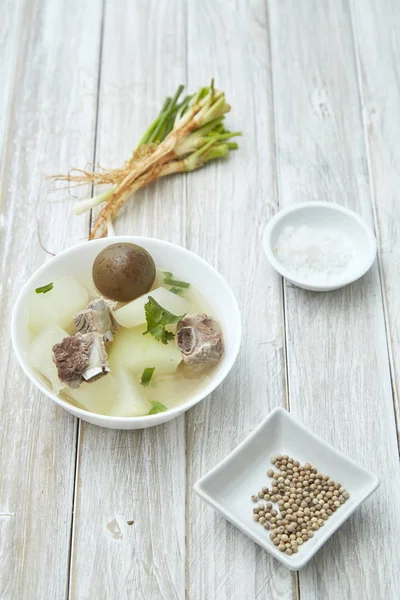 Famous Homemade Fresh Pickled Lemon Soup Pork Winter Melon White — Stock Photo, Image