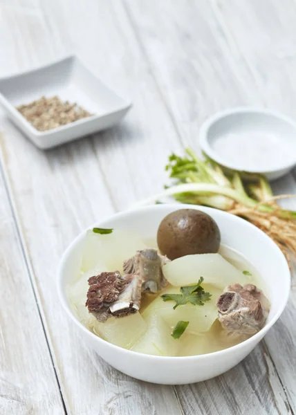 Famous Homemade Fresh Pickled Lemon Soup Pork Winter Melon White — Stock Photo, Image