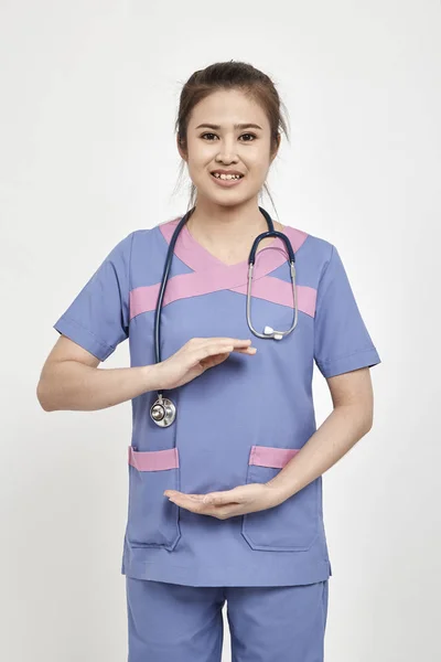 Asiático Bonito Jovem Médico Retrato Feminino Conceitos Médicos Modernos Formato — Fotografia de Stock