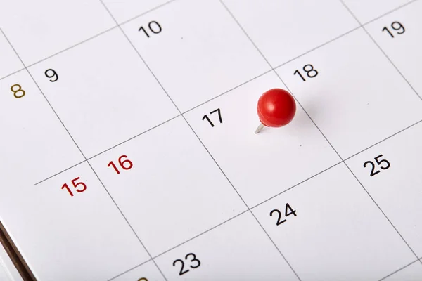 Puntilla Roja Una Fecha Calendario Planificador Día Impuestos 2018 Tiene — Foto de Stock