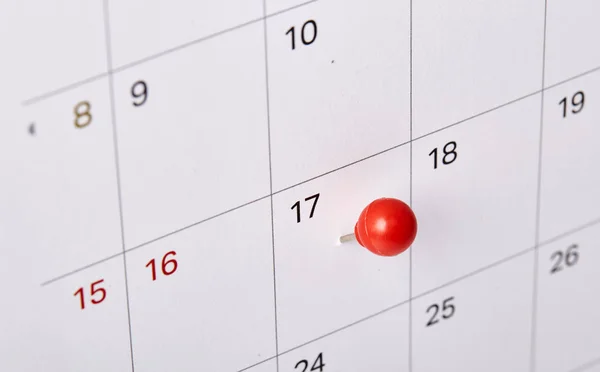 Puntilla Roja Una Fecha Calendario Planificador Día Impuestos 2018 Tiene — Foto de Stock