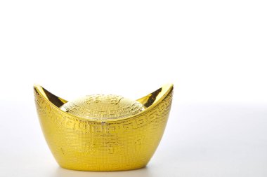 Beyaz arka planda müreffeh, tebrik metin sembol Çin yeni yılı Çin külçe