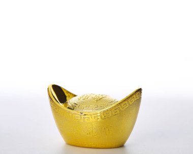 Beyaz arka planda müreffeh, tebrik metin sembol Çin yeni yılı Çin külçe