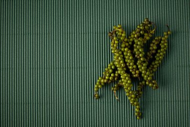 Biber ile yeşil Kağıt oluklu. Tropikal otsular kavramı. Tasarım için boş alan