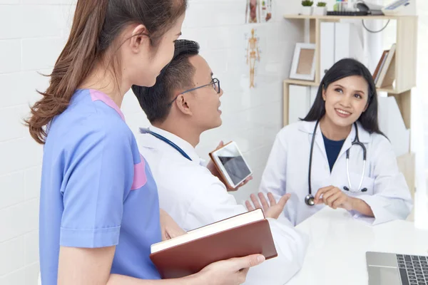 Asian Healthcare People Group Professional Doctor Working Hospital Office Clinic — Stock Photo, Image