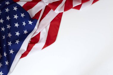 Mutlu Başkanlar günü'nde tipografi Amerikan bayrağı kenarlıklı sıkıntılı beyaz arka plan üzerinde. Düz yatıyordu. Metin alanı görüntüleri.