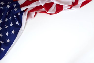 Mutlu Başkanlar günü'nde tipografi Amerikan bayrağı kenarlıklı sıkıntılı beyaz arka plan üzerinde. Düz yatıyordu. Metin alanı görüntüleri.