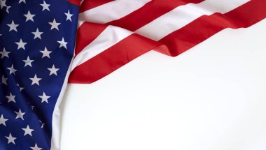 Mutlu Başkanlar günü'nde tipografi Amerikan bayrağı kenarlıklı sıkıntılı beyaz arka plan üzerinde. Düz yatıyordu. Metin alanı görüntüleri.