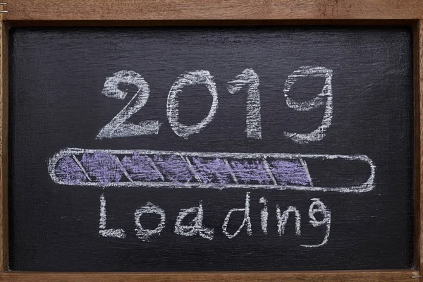 2019 Lastning Med Förloppsindikator Krita Ritning Blackboard — Stockfoto