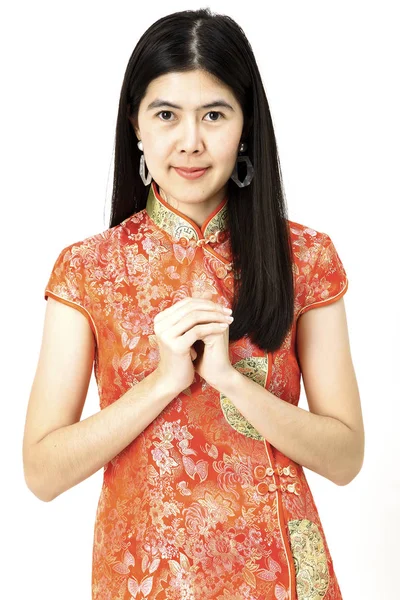 Feliz Año Nuevo Chino 2019 Retrato Mujer Asiática Sin Fondo — Foto de Stock