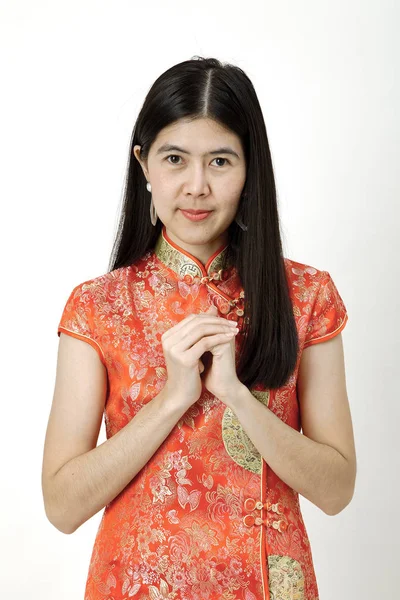 Retrato Mujer Asiática Año Nuevo Chino — Foto de Stock