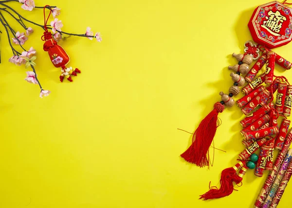 Flat Lay Happy Chinese New Year Lunar New Year 2019 — Stock Photo, Image