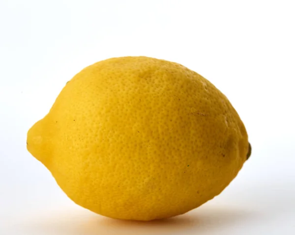 Frutta Tropicale Limone Intero Maturo Sfondo Bianco Posa Piatta — Foto Stock