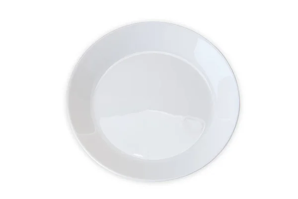 Пустая Белая Тарелка Белом Фоне Концепция Питания — стоковое фото
