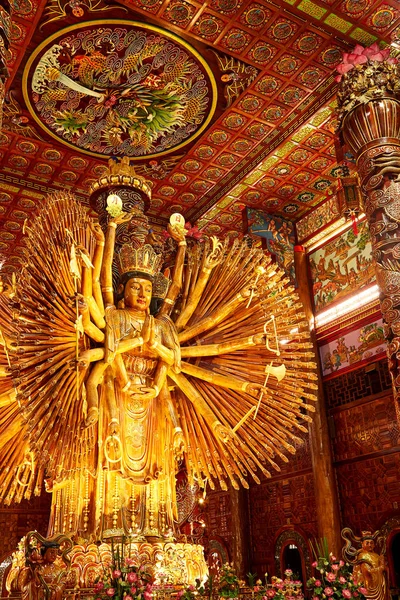 Ano Novo Lunar 2019 Estátua Deus Chinesa Guanyin Templo Chinês — Fotografia de Stock