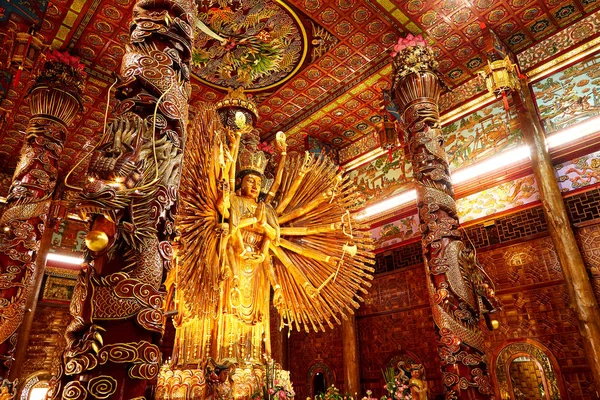 Ano Novo Lunar 2019 Estátua Deus Chinesa Guanyin Templo Chinês — Fotografia de Stock