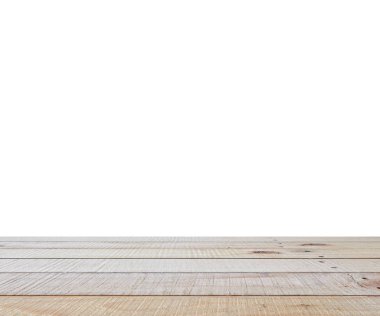 Wood floor perspective view with wooden texture in light brown