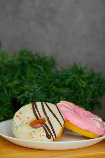 Пончик Сладкая Еда Чашка Кофе Чайный Напиток Завтрак Вкусный Эспрессо — стоковое фото
