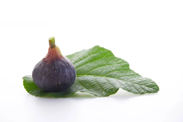 Fresh Fig Fruit Leaves White Background — Stock Photo, Image