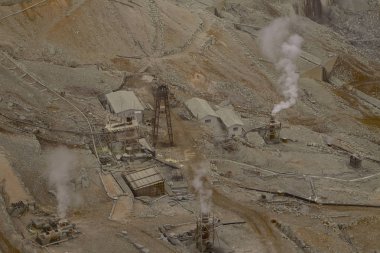 haftasonu seyahati, owakudani 'de dağ görünümü, Hakone 'de kükürt ocağı, Japonya
