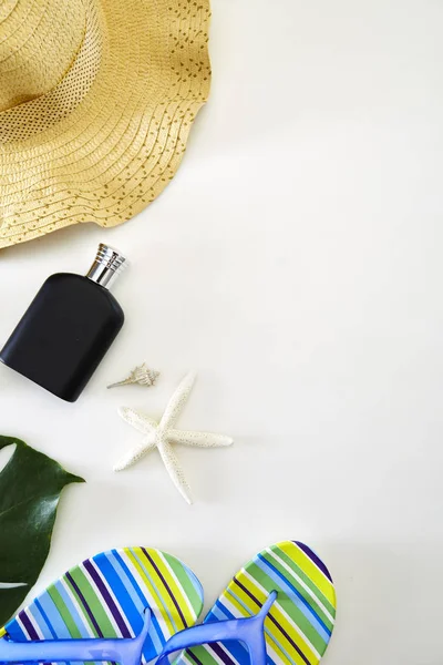 Holiday summer flat lay background