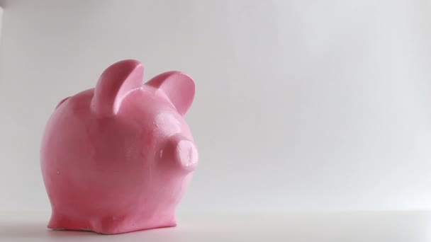 Hand Zet Een Dollar Spaarpot Het Concept Van Sparen Voor — Stockvideo
